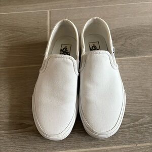 Vans Classic White Slip-On Shoes - Size 8